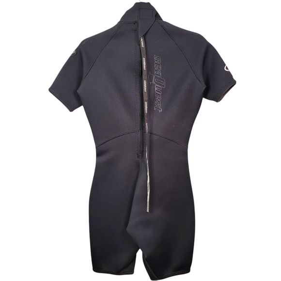 Seaquest Dsv Black Purple Short Sleeve Wetsuit Divingsuit Scuba Women's 11-12 - Picture 6 of 13